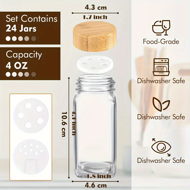 Elagel Barattoli Spezie,120ml Barattoli Cucina,12 Barattoli Vetro con  Acciaio Inox Coperchio,Portaspezie Barattoli Quadrato con  Imbuto,Etichetta,Cantenitore : : Casa e cucina