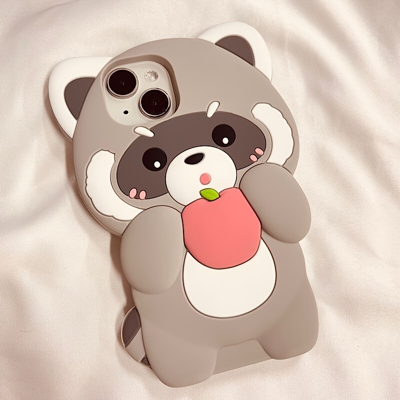 3d Cartoon Raccoon Suitable Iphone 15 14 Cute 13promax Phone Temu