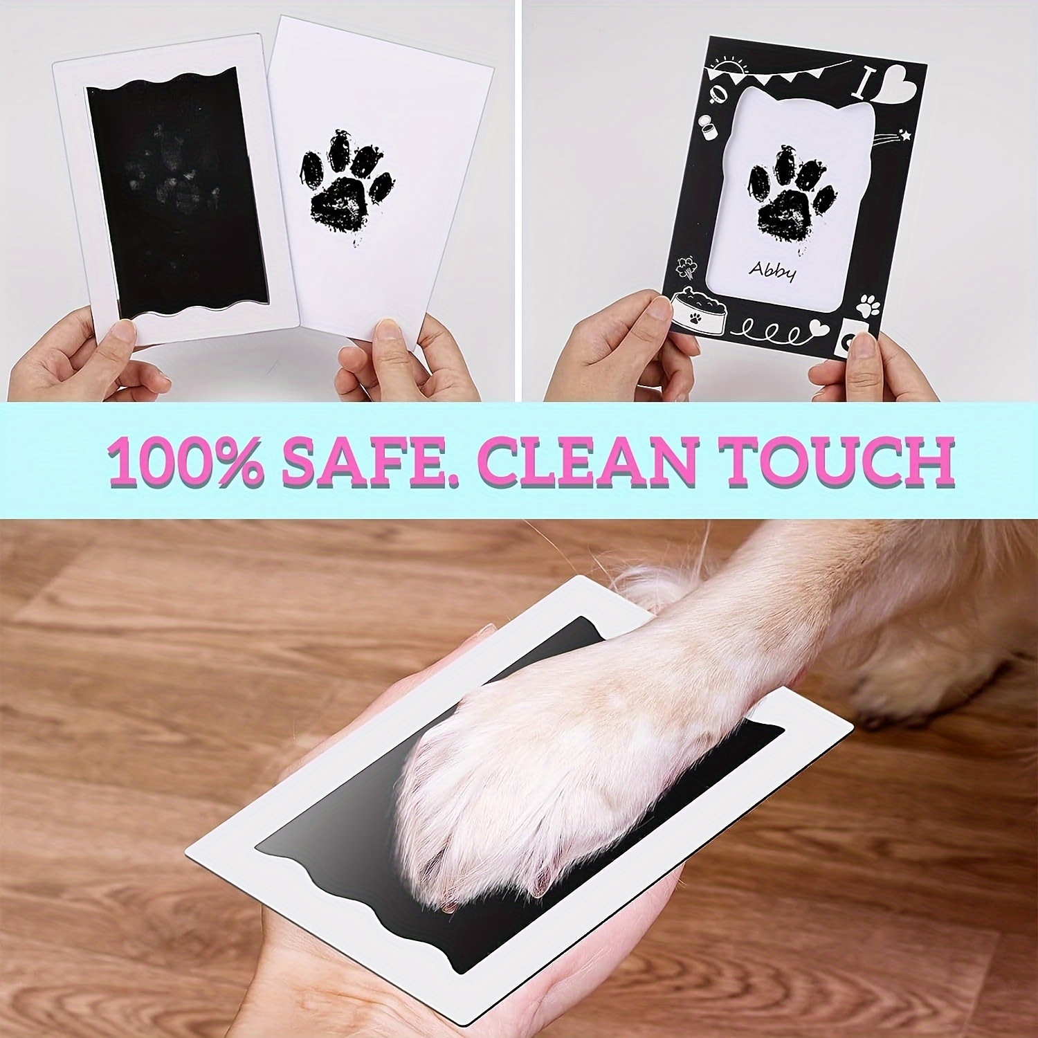 Baby Safe Print Ink Pad Touch Nontoxic Inkless Footprint Handprint Kit Black US