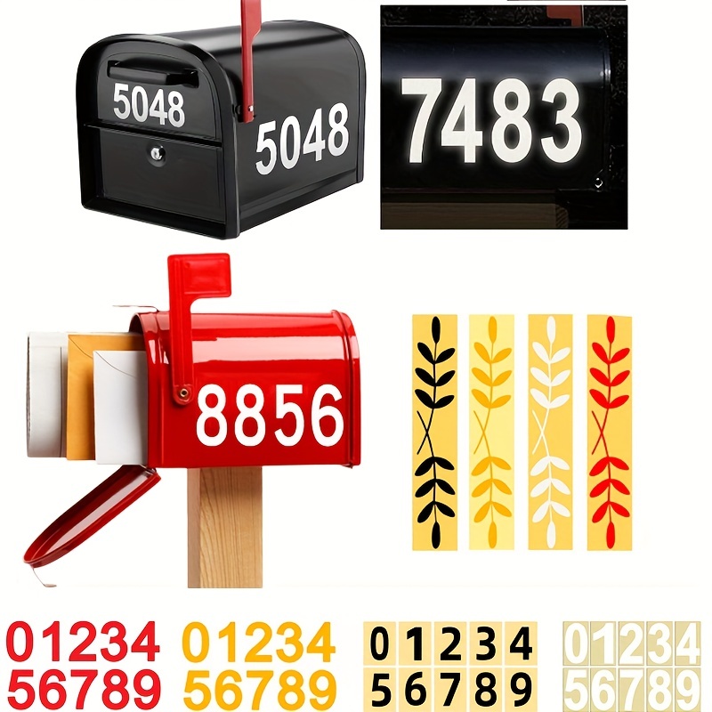 Reflective Mailbox Numbers Stickers Address Number Decals Mailbox Decals