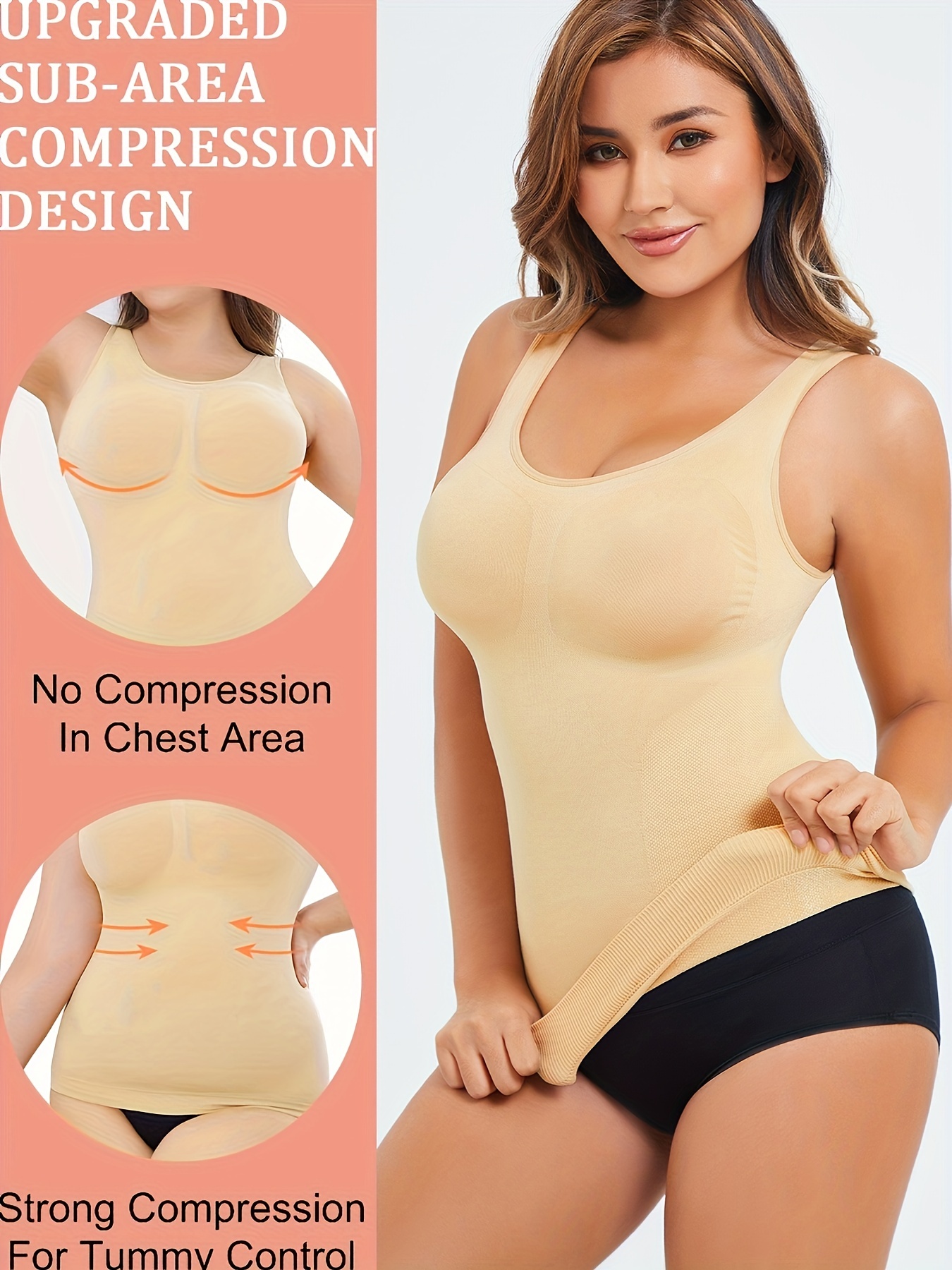 Solid Shaping Tank Tops, Waist Trainer Tummy Control Slimmer Top, Women's  Underwear & Shapewear