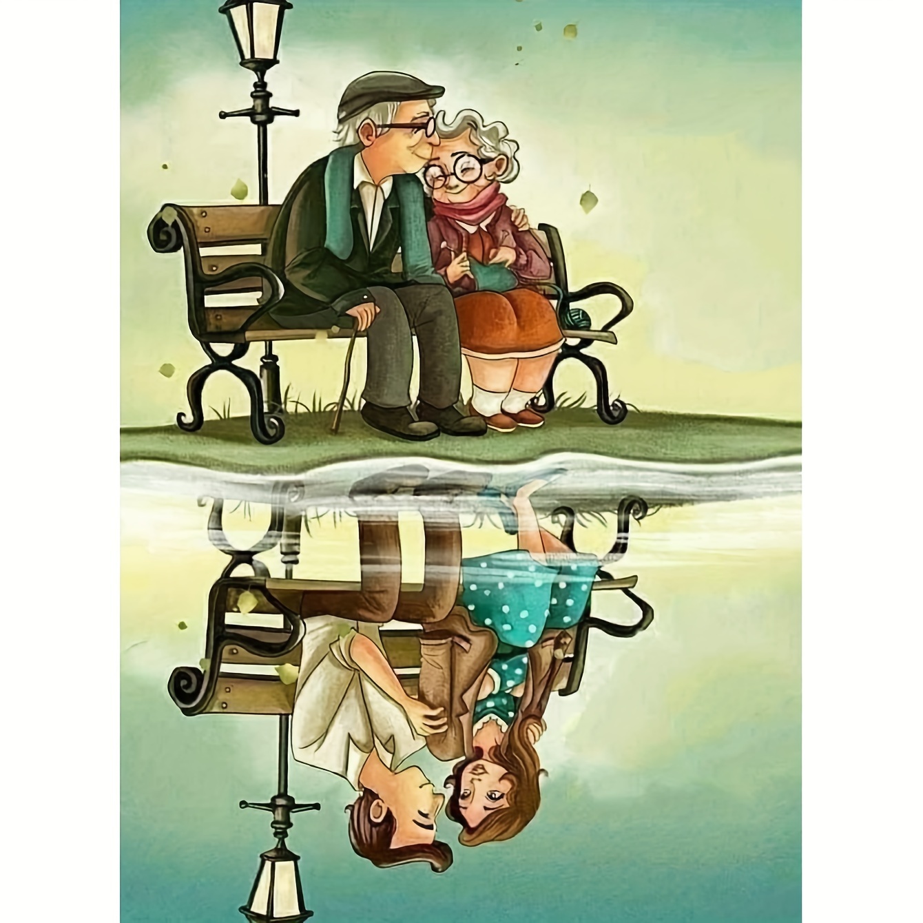 

1pc 30x40cm/11.8x15.7in 5d Diy Artificial Diamond Painting Reflective Past Diamond Painting Living Room Bedroom Decoration