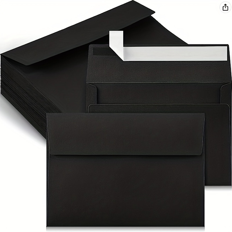 A7 Invitation Letter Envelopes Black 5x7 Card Envelopes - Temu