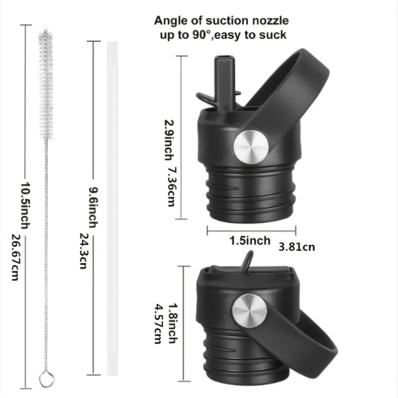 Straw Lid for Hydro Flask Standard Mouth Water Bottle. New and Improved  Design Replacement Cap for 1.91 Mouth Insulated Water Bottle 12 oz, 18 oz,  21