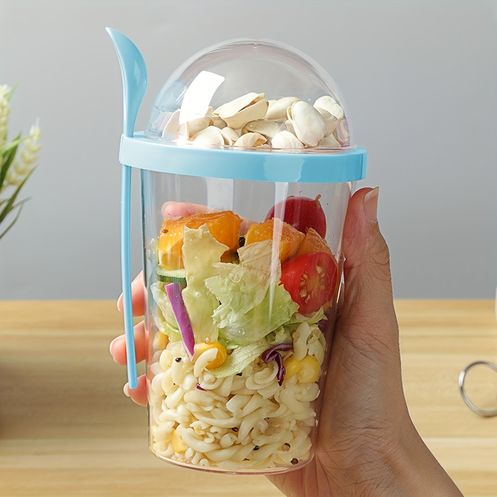Salad Cups With Lids And Fork 1070ml Large Capacity Take Away