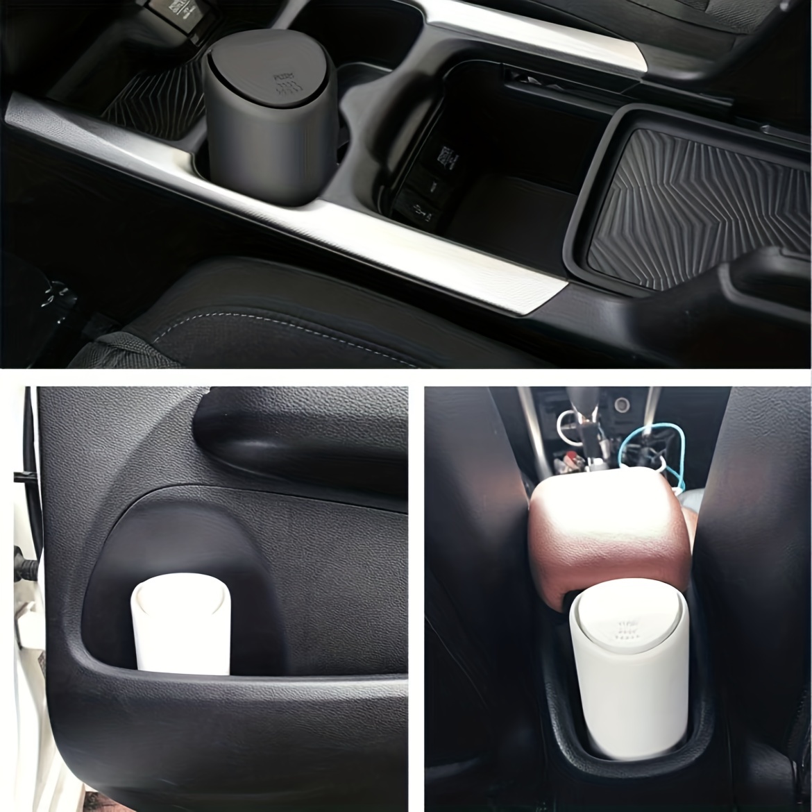 Mini Car Trash Can Silicone Garbage Bin Detachable Washing Car Trash Can