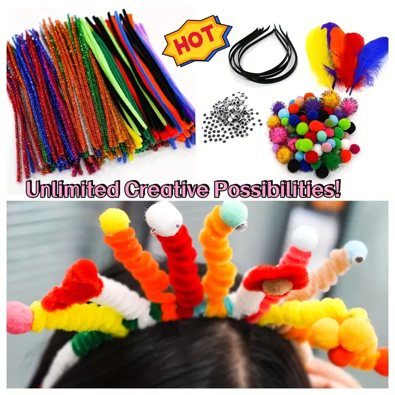 Diy Craft Sets Funny Headband Pipe Cleaners For Christmas - Temu