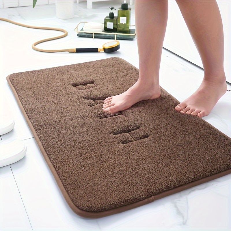 Foot Mat Coral Fleece Floor Mat Household Memory Foam Embroidered