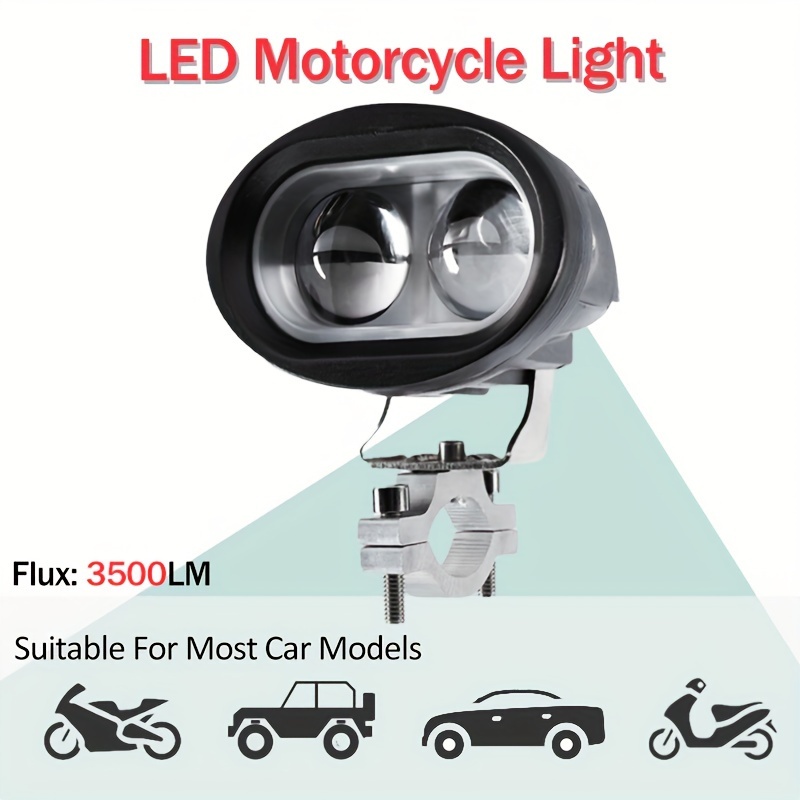 1pc 15 LED Phare De Moto, Spot Light 4500LM Pour Motos, Éclairage