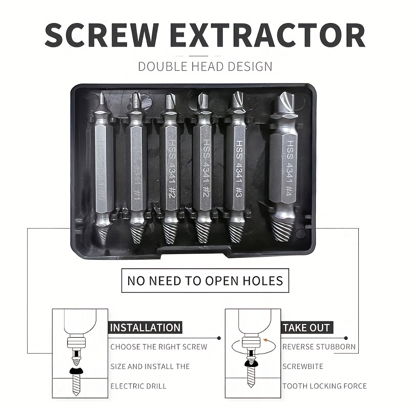 Damaged Screw Extractor Kit Stripped Screw Extractor Set - Temu