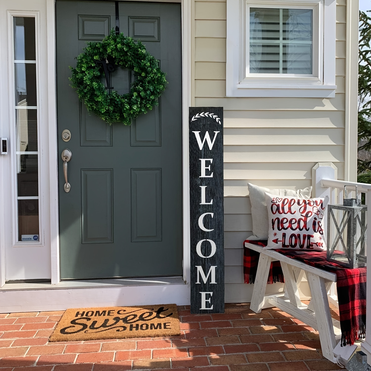 Large Welcome Stencils for Painting on Wood Reusable - Vertical Welcome  Sign for Front Door & Porch Decor - Welcome Stencil Set - Farmhouse Letter