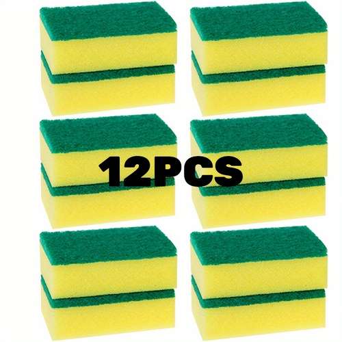 2/6/12pcs, Dish Sponge, Multifuntional Cleaning Sponge, Double-Sided Scouring Pad For Household Cleaning, Dishwashing Sponge, Premium Kitchen Sponge, Durable Non-scratch Sponge Wipe, Super Absorbent, Cleaning Supplies, Cleaning Tool, Christmas Gift