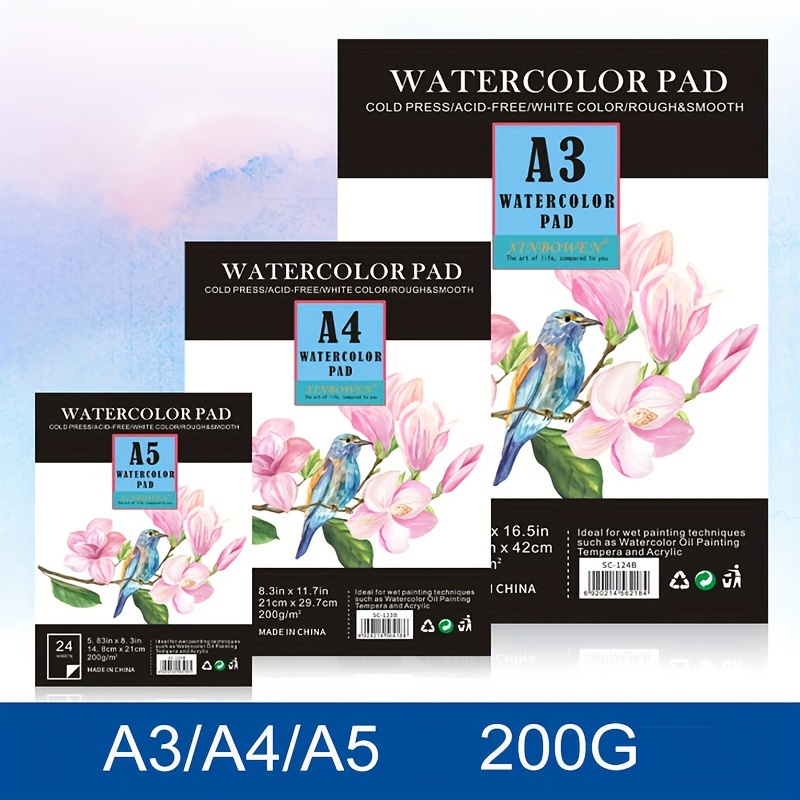 100% Cotton Academy Watercolor Paper Book Pad 300g with 20 Sheets for Water  Color Painting A3 - China Watercolorbook, Drawing Book