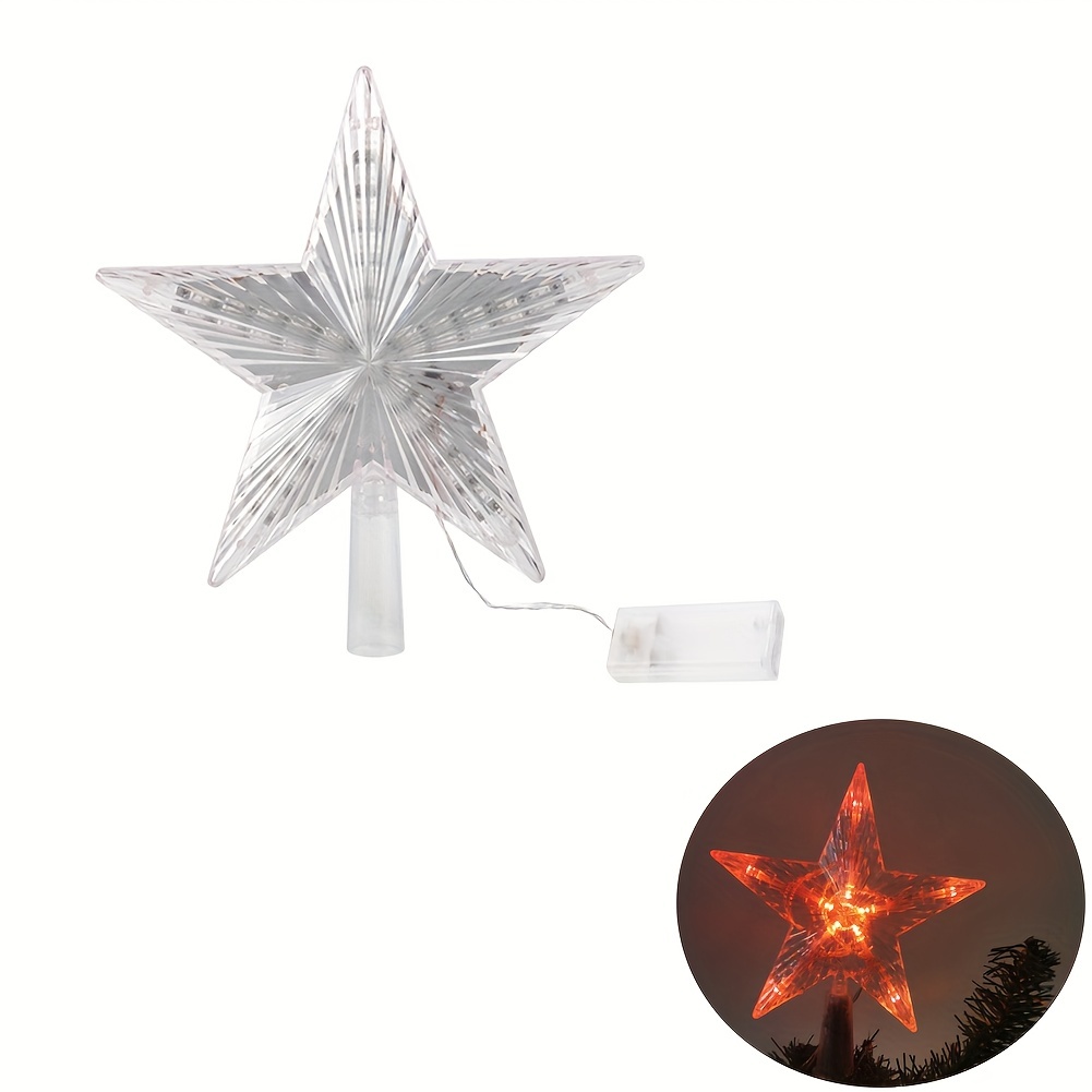 Lighted Christmas Tree Topper Led White Snowflake - Temu