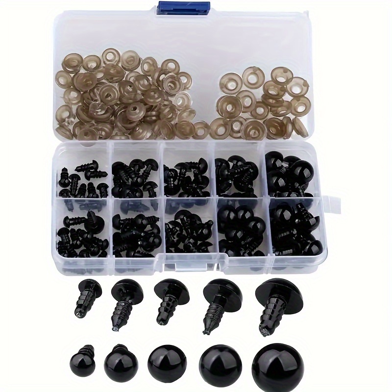 Yeux de sécurité noirs en plastique, 50 pièces, 5-20mm, pour jouets  Amigurumi, Kit de bricolage, artisanat, poupée oculaire, accessoires de  décoration - AliExpress