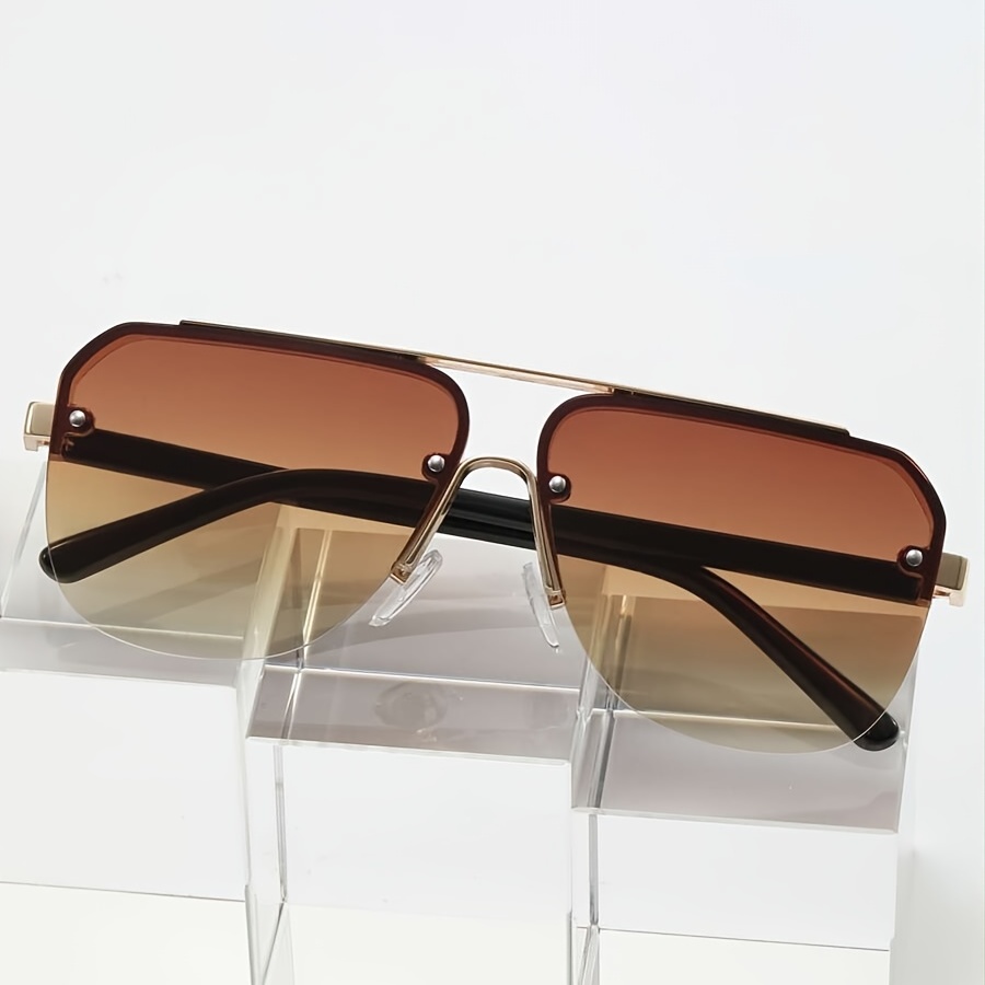 Oversized Square Aviator Sunglasses for Men Women Pilot Shades Golden Frame Vintage Sun Glasses,Temu