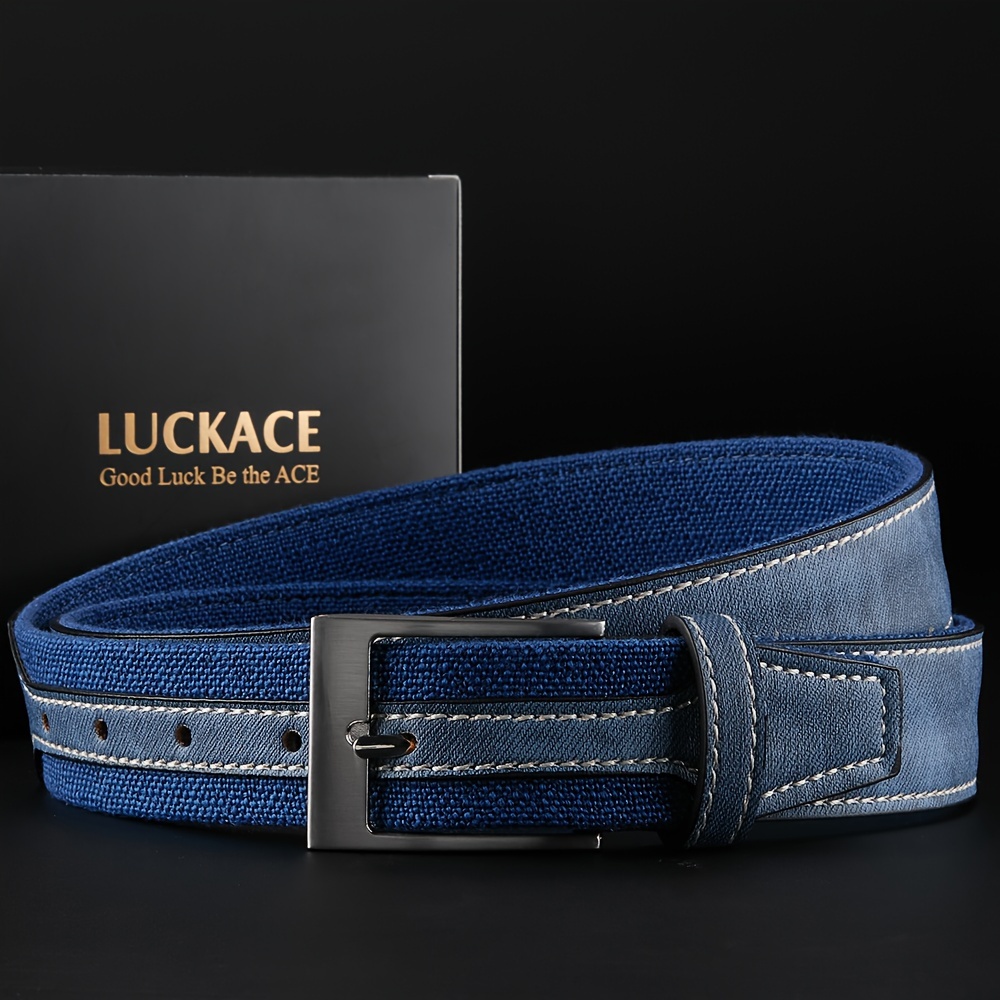 

1pc Stylish Canvas Men's Belt, Pants Jeans Casual Belts, Youth Casual Splicing Belts For Men, Ideal Choice For Gifts