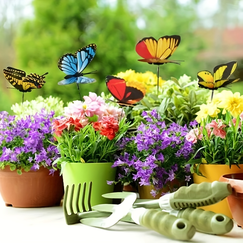 50pcs Bunch Of Butterflies Garden Yard Planter Colorful - Temu Belgium