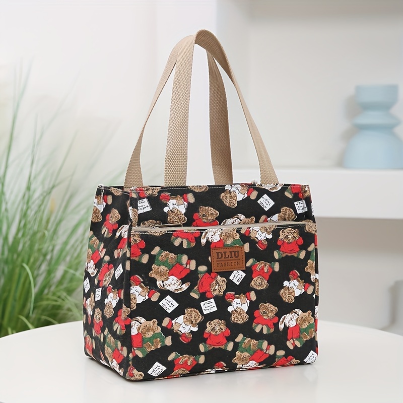 Cute Bear Printed Igloo Lunch Cooler Bag for Camping Hiking