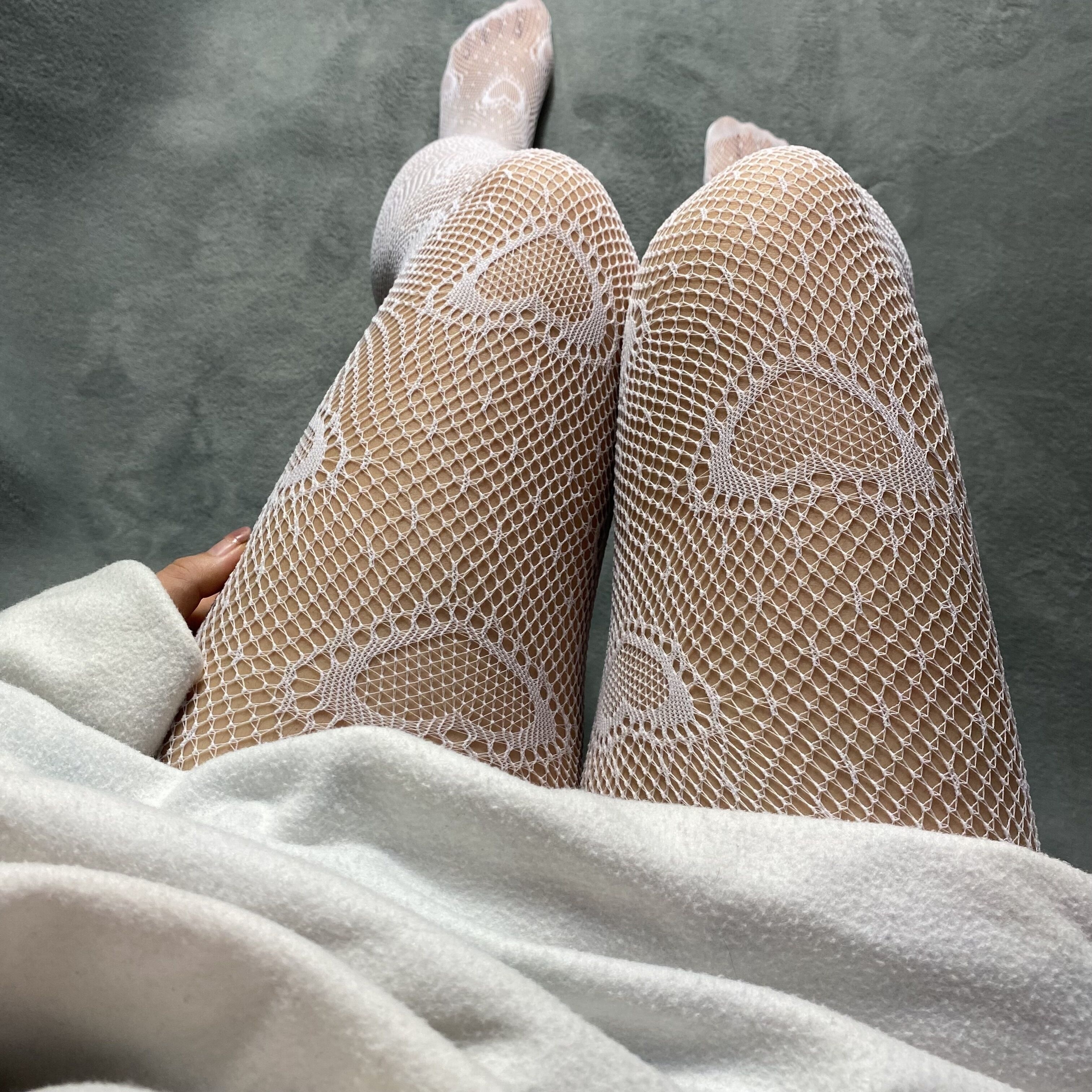 Heart Tights/Stockings (White)