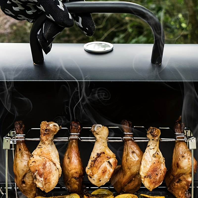 Roasted Chicken Rack Holder Bbq Beef Chicken Leg Wing Grill Rack With Drip  Pan Stainless Steel Drumstick Oven Roaster Stand