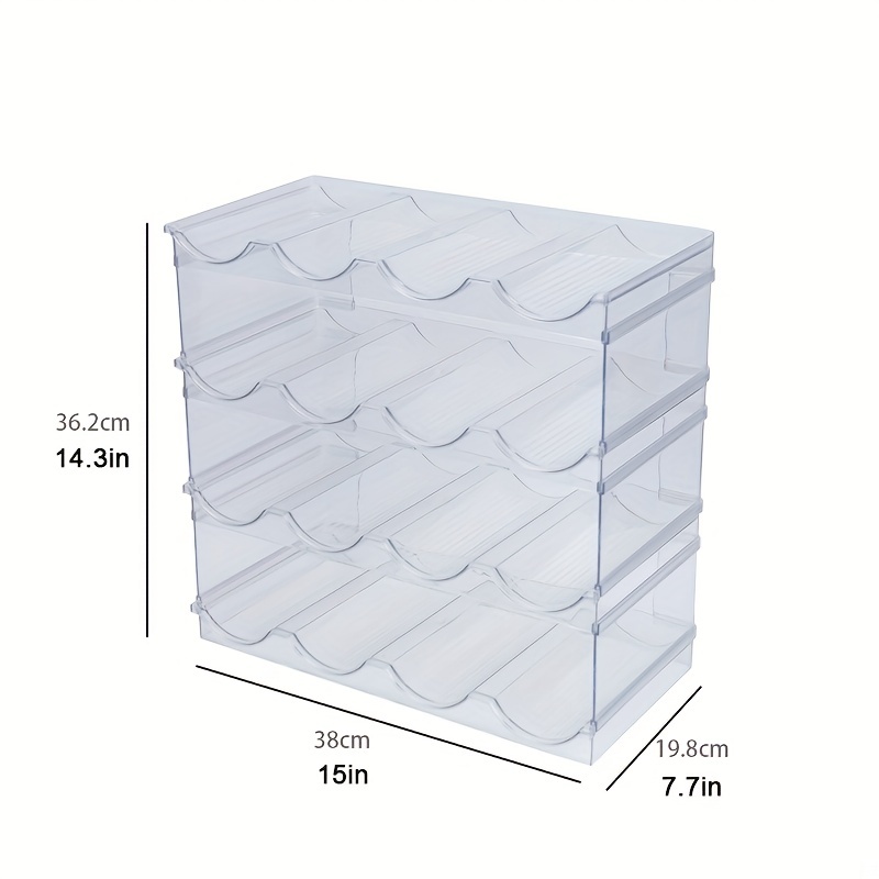 4 Pack Plastic Clear Stackable Holder Storage Water Bottle Organizer for  Cabinet