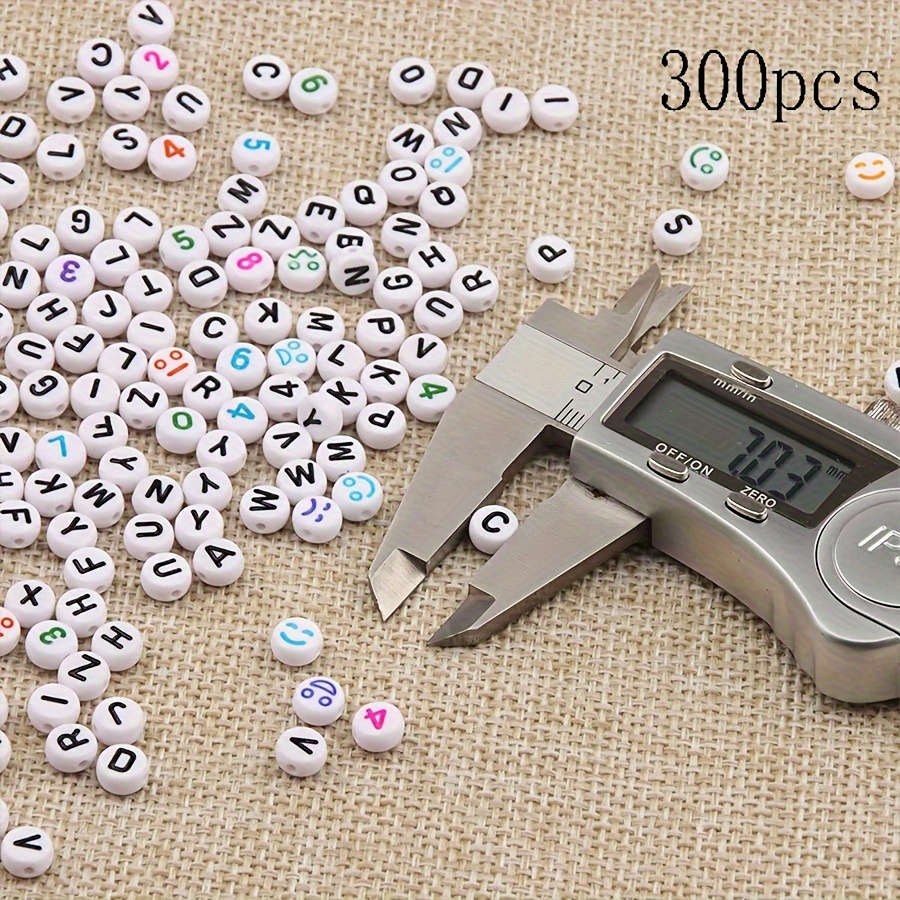 

300pcs Letter Beaded Bracelet Making Kit, Letter Smile Face Number Beads, Elastic String For Jewelry Making Crafts
