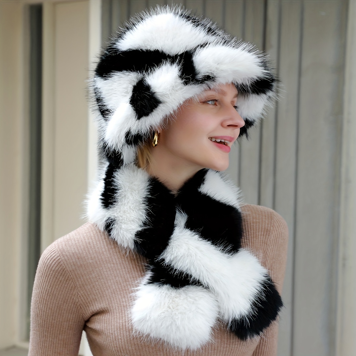 Fluffy hat and scarf online