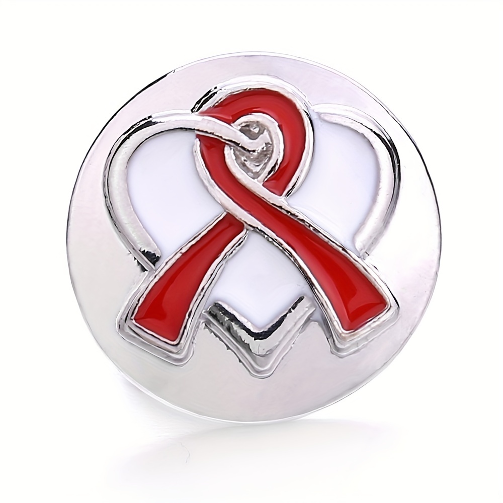 1pc Ribbon Round Button 18mm Drill Buckle Bangle DIY Accessories