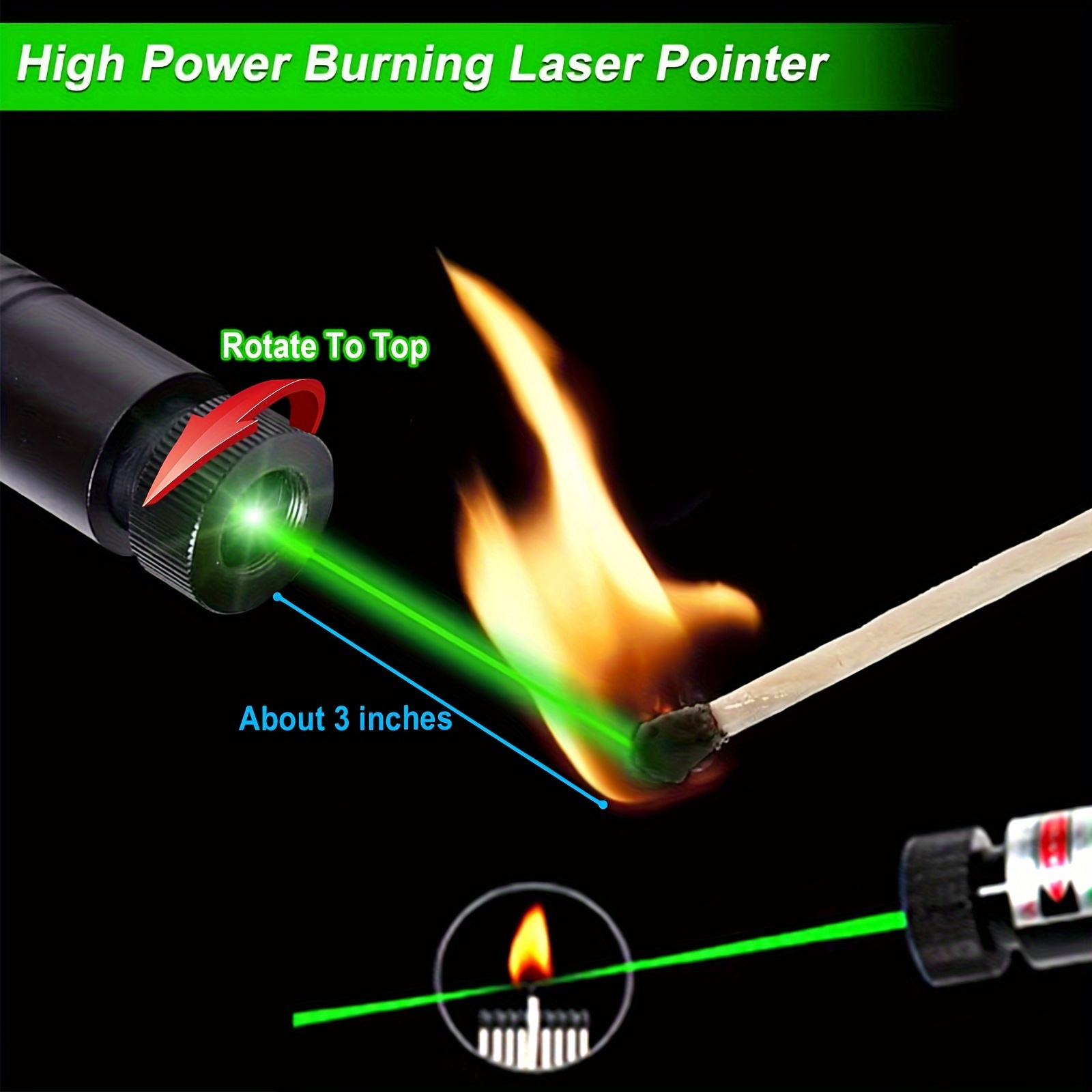 Green Laser Pointer High Power, Rechargeable Long Range 10000 Feet High  Power Laser Pointer for Night Astronomy Outdoor Camping Presentations