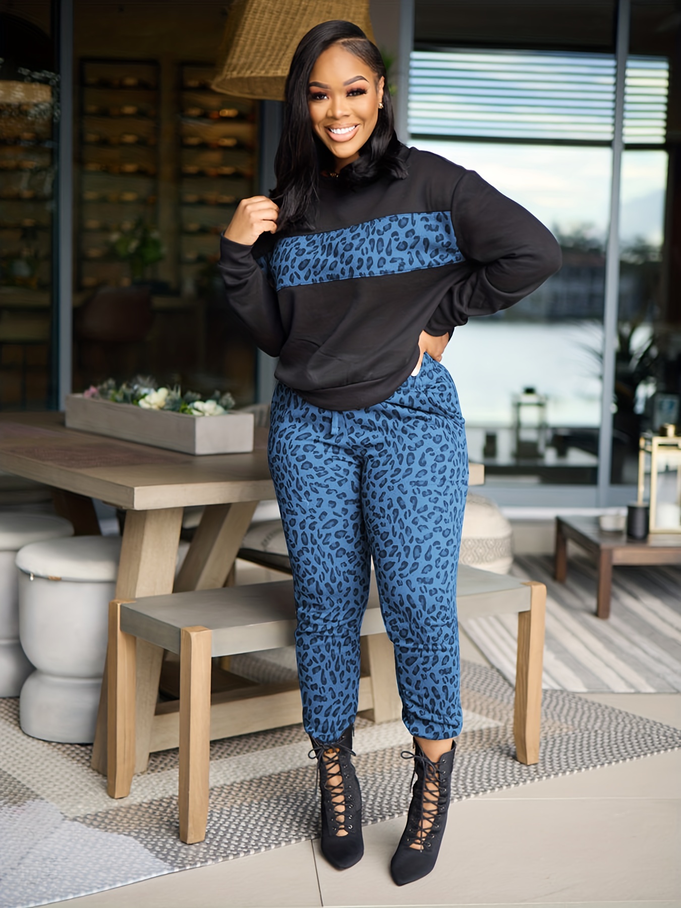 Leopard Print Plus Size Tracksuit Set With Long Sleeve Baja Hoodie And Pants  For Women Perfect For Jogging, Sports Outfits, And Dropshipping Wholesale  L220905 From Yanqin03, $24.47