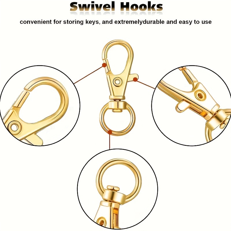 10pcs 0.5inch Golden Silvery metal swivel snap hooks swivel hooks swivel  clasp lobster buckle