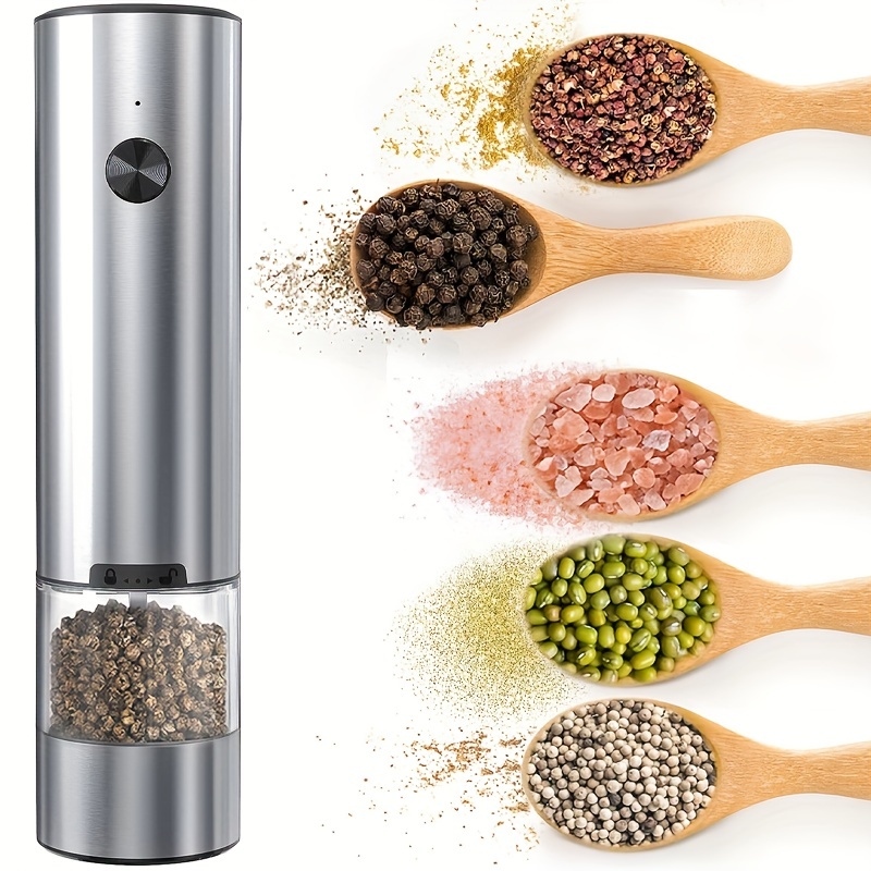 Usb Rechargeable Pepper Grinder - Adjustable Electric Sea Salt Mill For  Kitchen, Camping, And Picnics - Reusable And Spice Crusher - Perfect Gift  For Christmas And Halloween - Temu