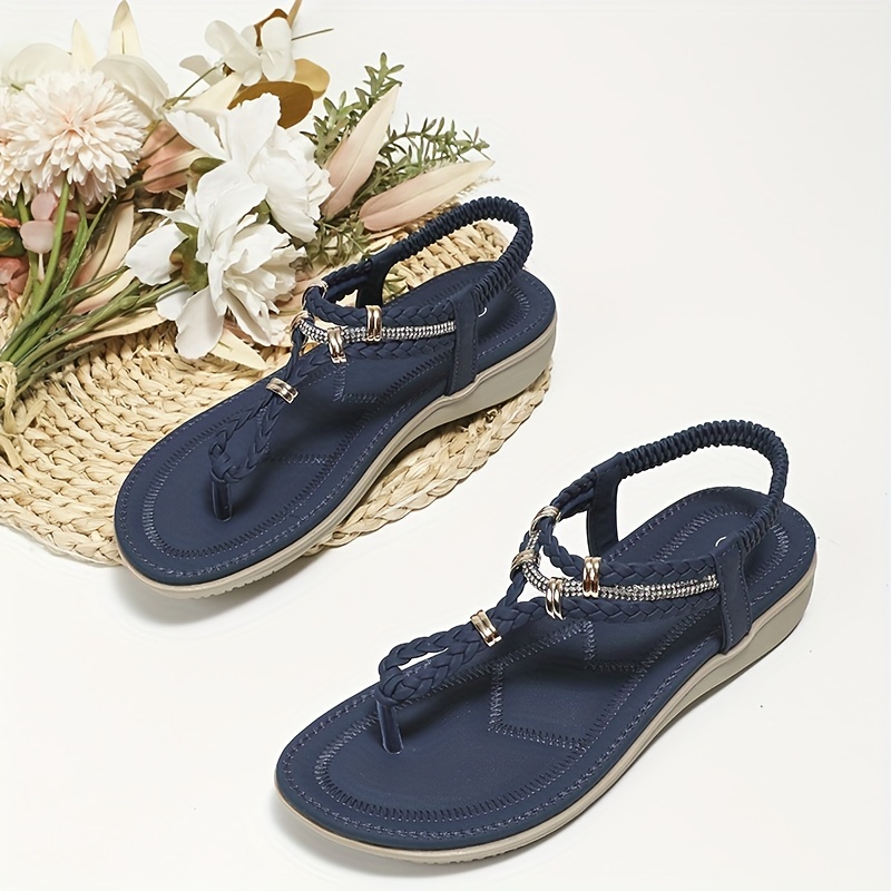 Flat Thong Sandals for Womens Casual T-Strap Sandal Open Toe