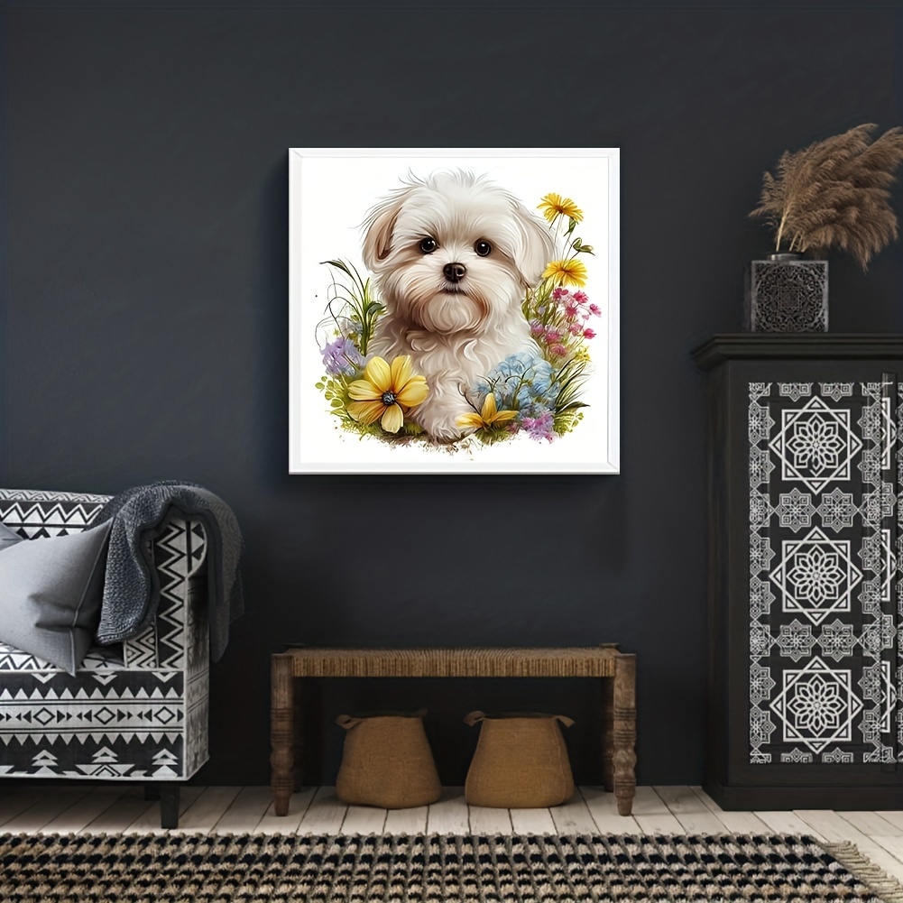 Maltese Dog Pet, 5D Diamond Painting Kits
