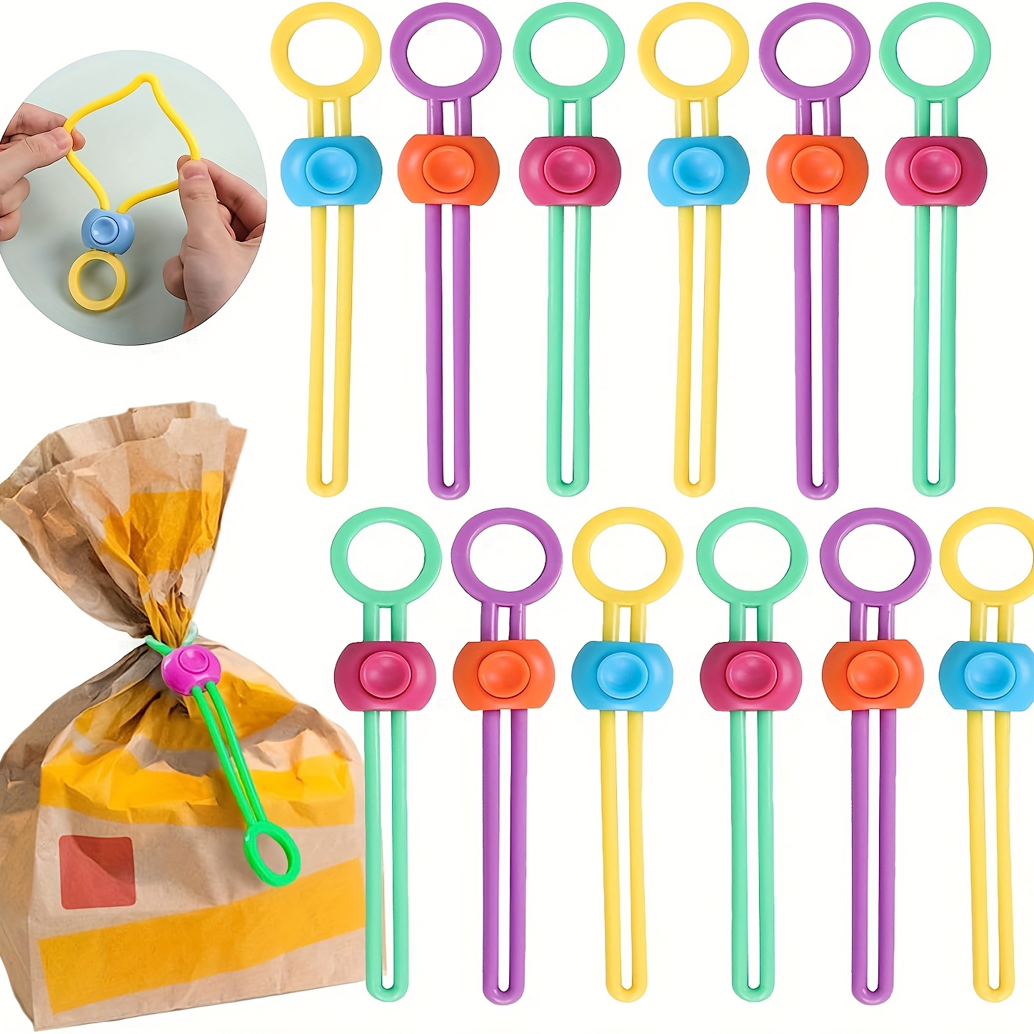 12pcs/Set Plastic Bag Sealer Snack Fresh Food Storage Bag Clips Kitchen  Tool Accessories Mini Sealing Clamp Food Clip