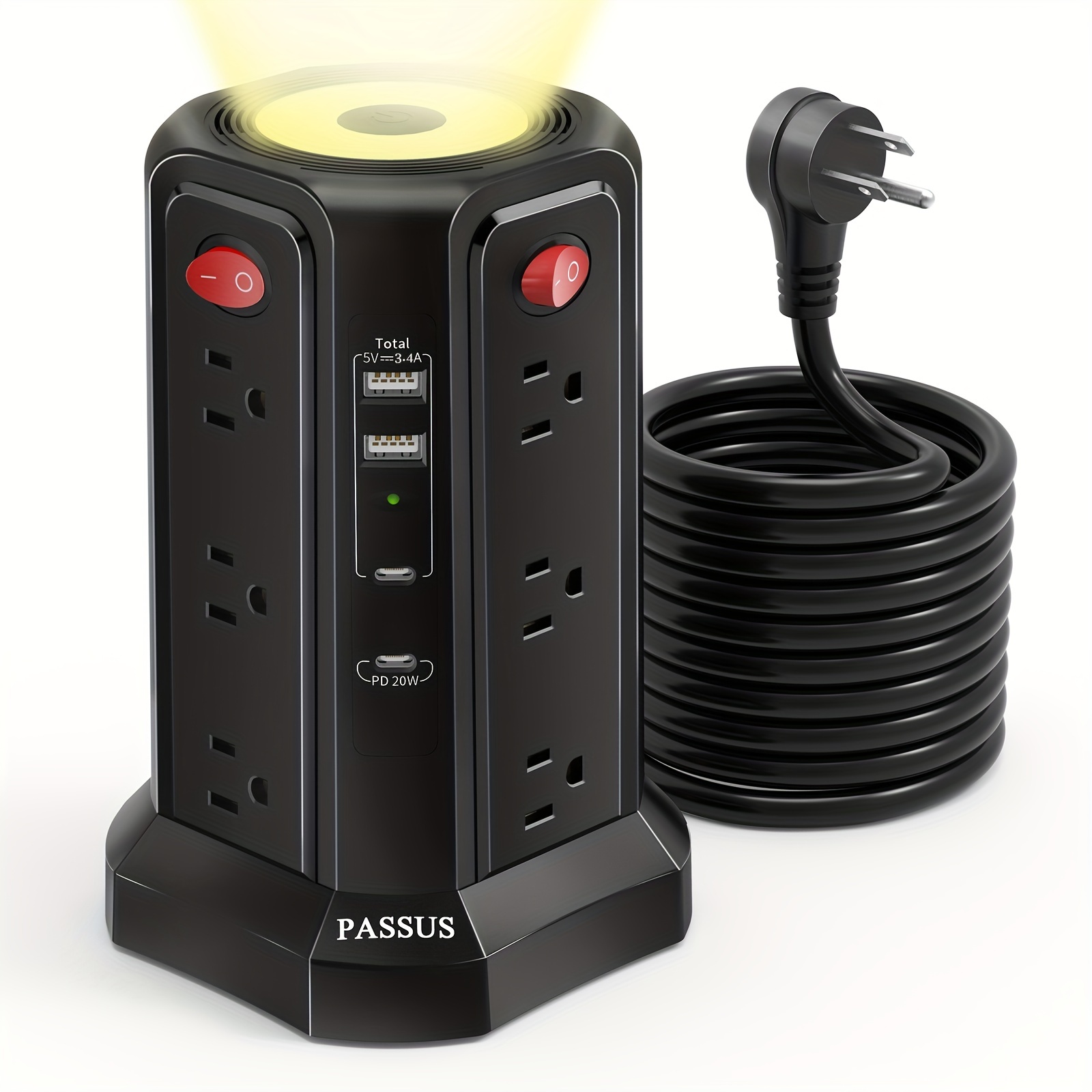 Surge Protector Tower With Usb C(pd ) Port Power - Temu