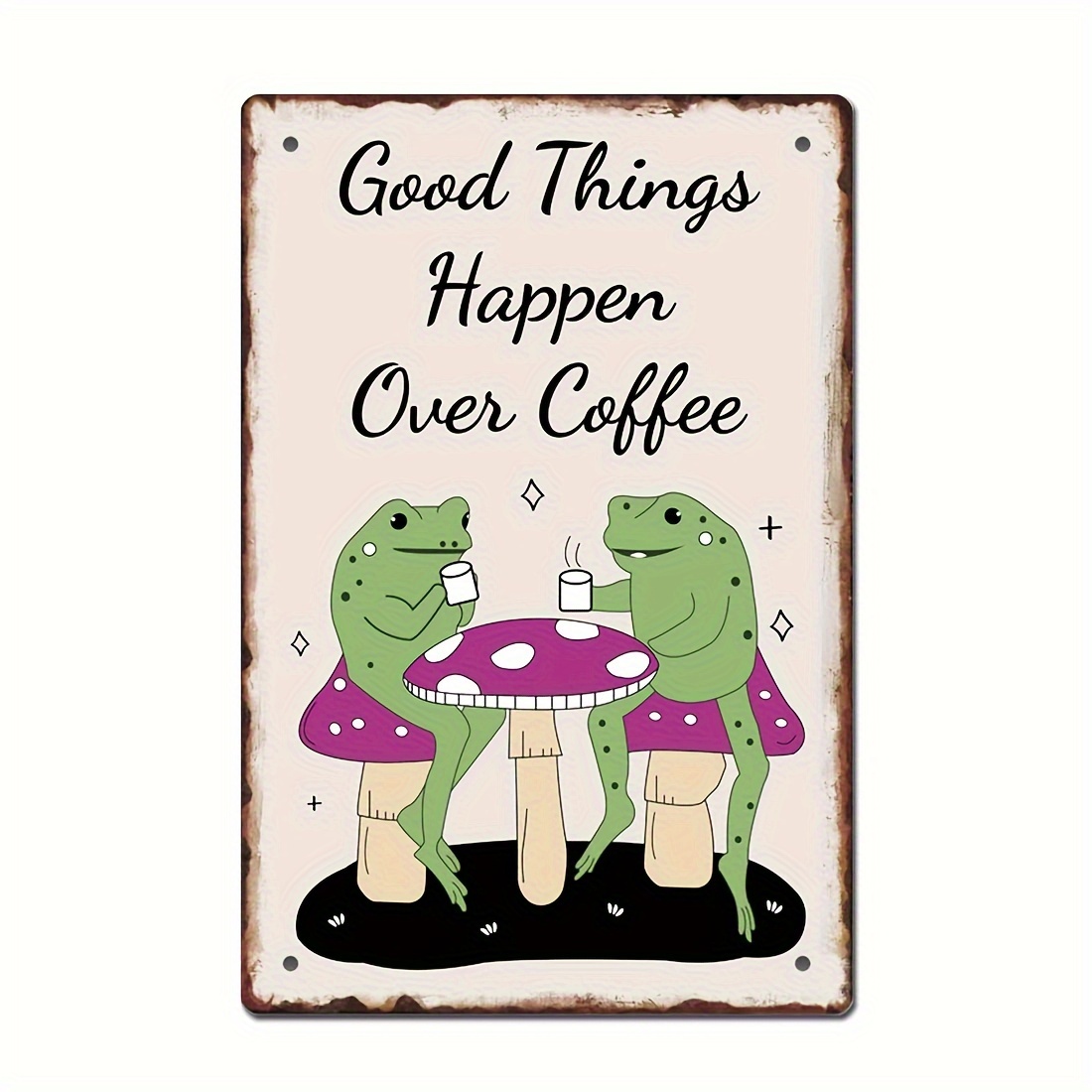 Women Accessories Cute Frog Stuff Metal Sign Decor - Temu