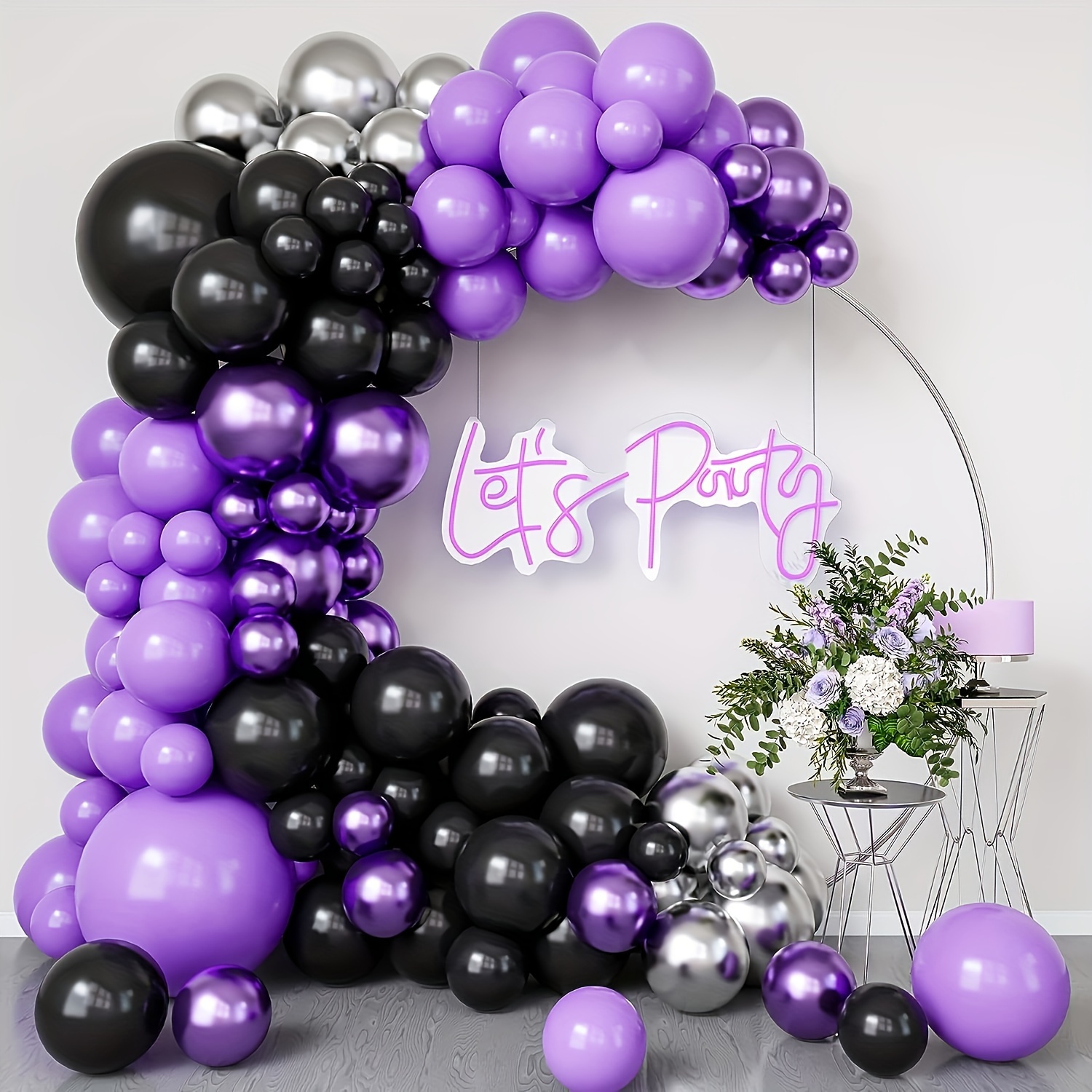 Lot de 25 ballons violets de 30,5 cm pour décorations d'anniversaire -  ballons violet foncé pour décoration de fête prénatale fille - ballons  violet