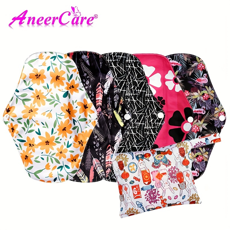 Reusable Menstrual Pads, Bamboo Cloth Pads for Heavy Flow with Wet