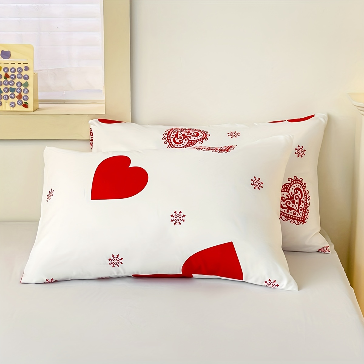 Copripiumino Matrimoniale 260x240 Rosa Rossa, Biancheria da Letto in  Morbida Microfibra, Copri piumino Tema Romantico e 2 Federe 50x80 cm con  Cerniera