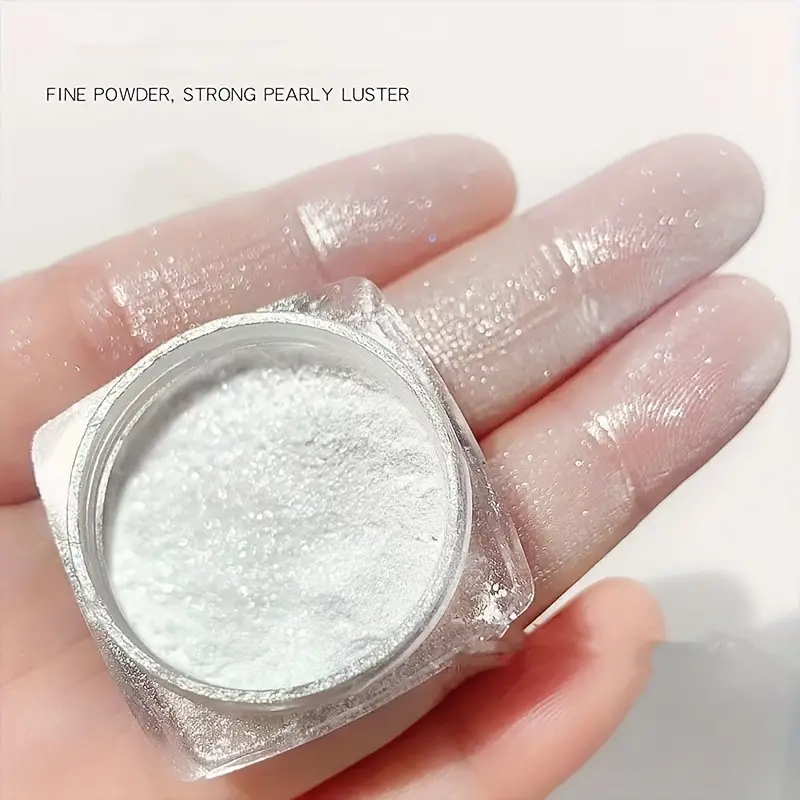 Pearl Chrome Nail Powder Pearl Powder Ice Transparent Aurora - Temu
