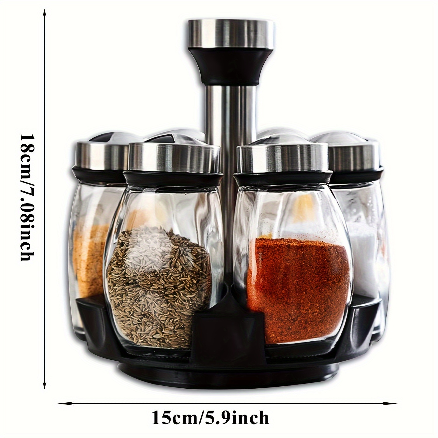 1 Set, Spices And Seasonings Sets, Countertop Spice Rack With 12 Jars,  Spice Organizer For Countertop Or Cabinet, Multifunctional Seasoning  Organizer