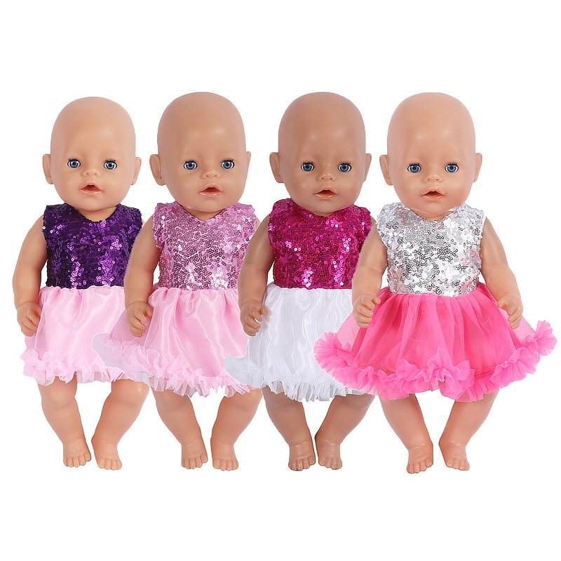 Ropa de muñeca Reborn para bebés recién nacidos de 20 a 23 pulgadas, ropa a  juego para bebés recién nacidos, vestido tutú de lunares morados, juego de