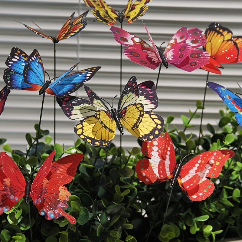 10 Packs Papillons de jardin colorés sur des bâtons - Temu Switzerland