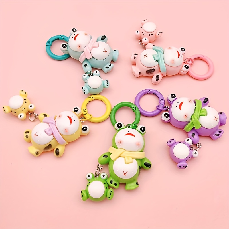 Cartoon Cute Frog Keychain Key Ring Backpack Ornaments Women Bag Pendant Key Holder Accessories Holiday Gift,Temu