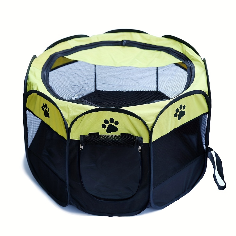 Portable Foldable Pet Playpen with Mesh Window