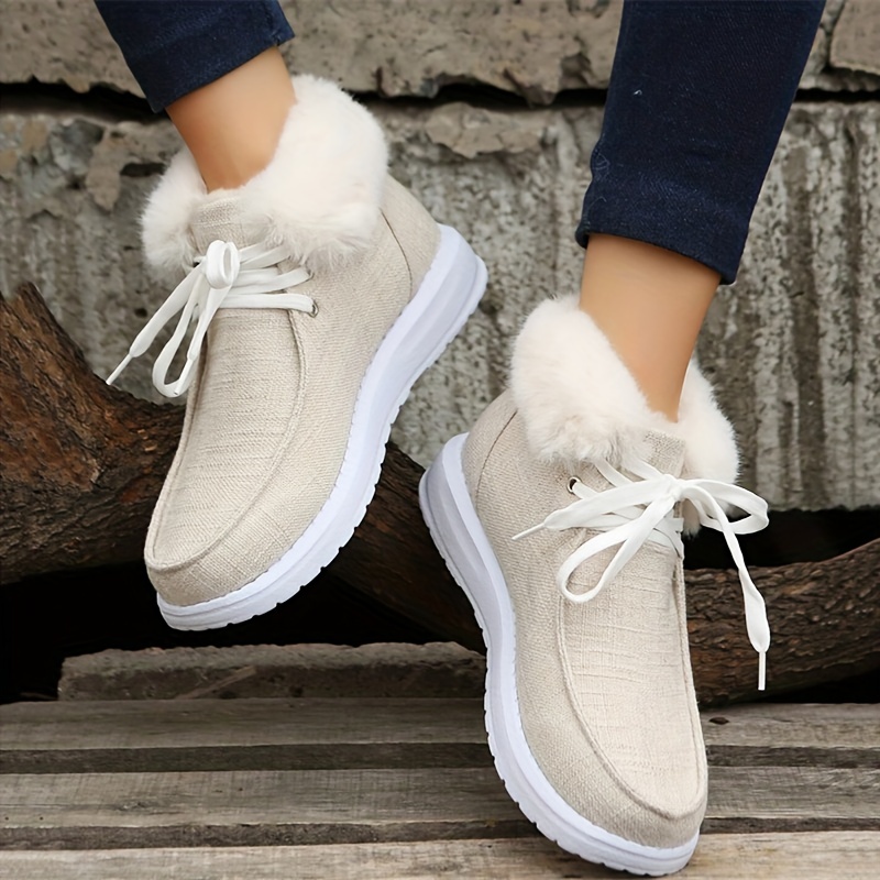 Women's Solid Color Canvas Shoes Casual Lace Round Toe - Temu Canada