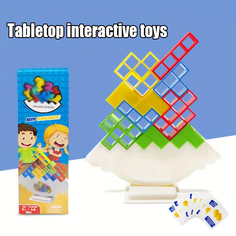 Children's Rocking And Stacking High Tetris Building Block Puzzle Toy  Interactive Balance Tabletop Game