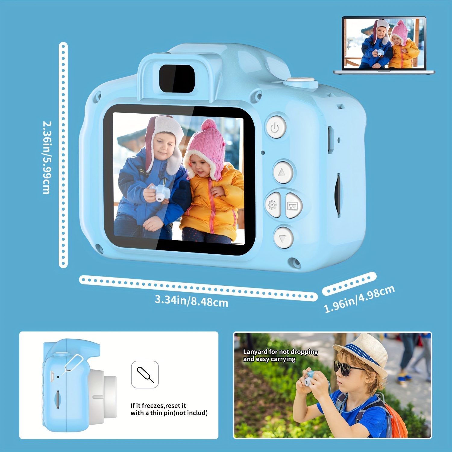 Cámara Selfie para Niños Regalos de Cumpleaños de Navidad para Niños de 3 a 9  Años Cámaras de Video Digital HD para Niños Pequeños Juguete Portátil para  Niños de 3 4 5